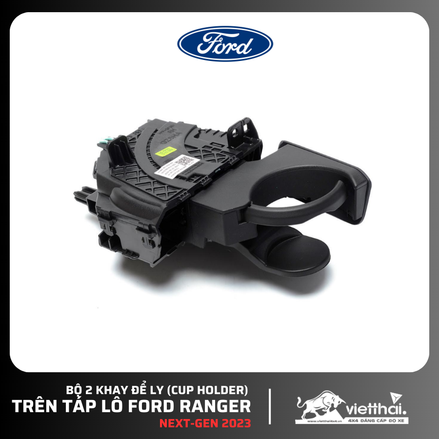 Bộ 2 Khay để ly (Cup Holder) trên táp lô Ford Ranger Next-Gen 2023